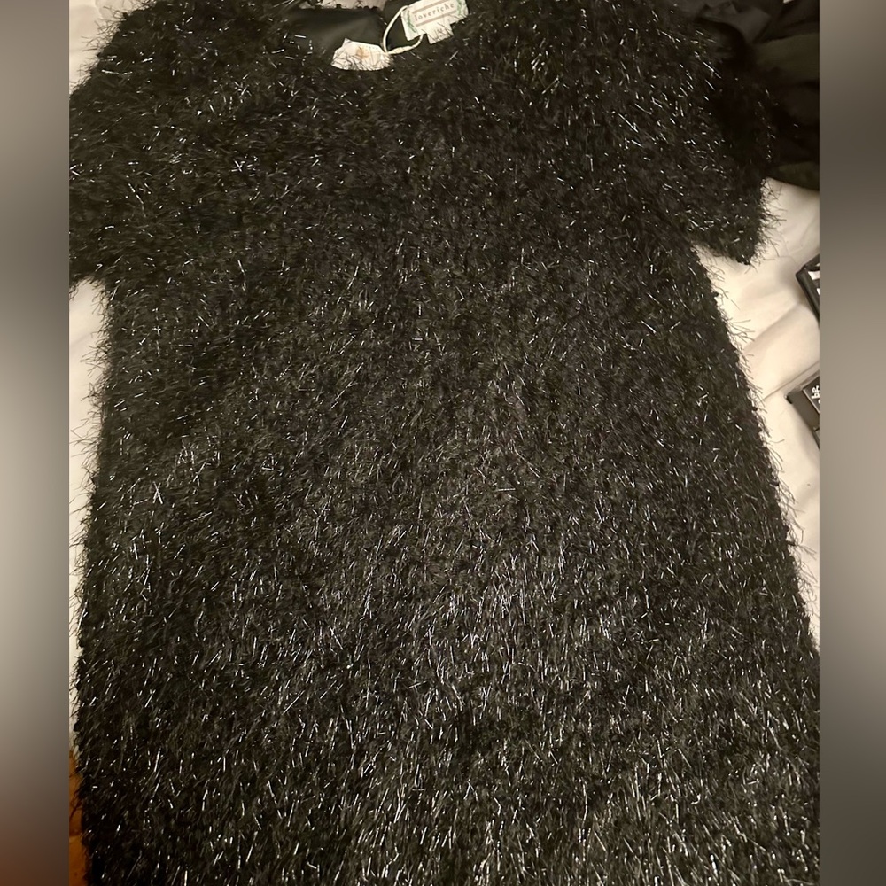 🔴🆕Fuzzy Sparkle Shift Dress - Picture 4 of 10